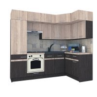 Bucatarie de Colt BIG GENA NEW ST. 140-250, Wenge / Stejar Sonoma